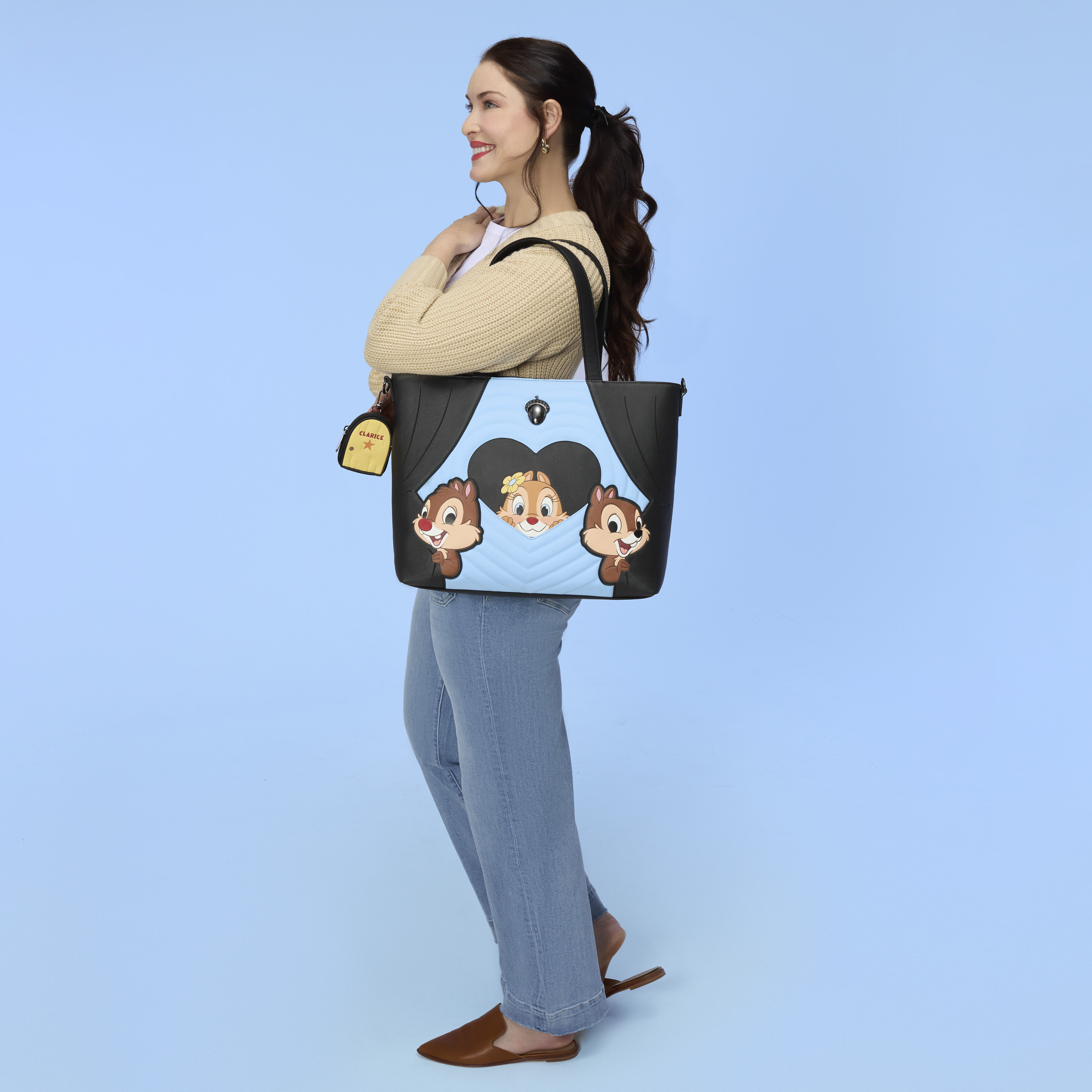 LOUNGE FLY ラウンジフライ チップとデール クラリス トートバッグ Chip 'n' Dale Two Chips & a Miss Tote Crossbody Bag with Coin Bag